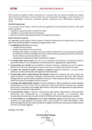 Politica ambientale e qualit&agrave;